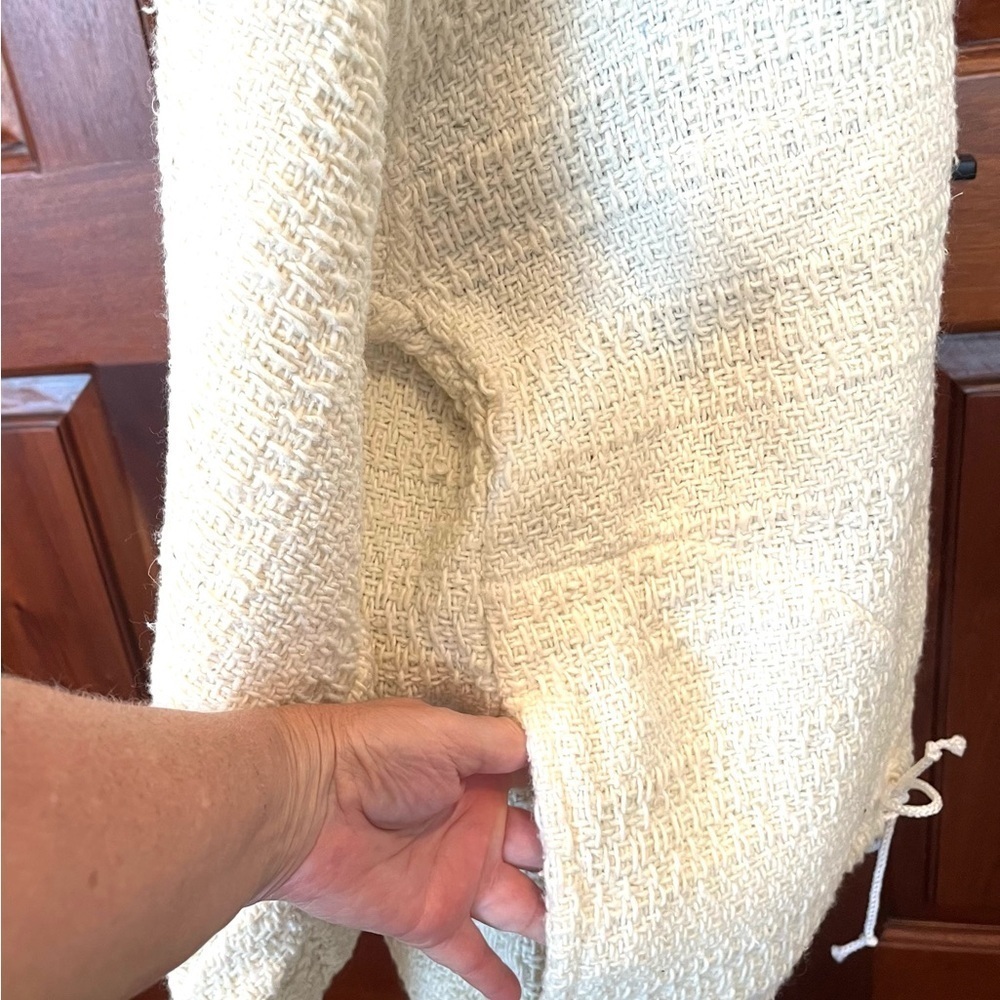 Earth Ragz Pullover Hoodie Sz M Ivory Textured 100% Recycled Fibers Mexico - Picture 3 of 11